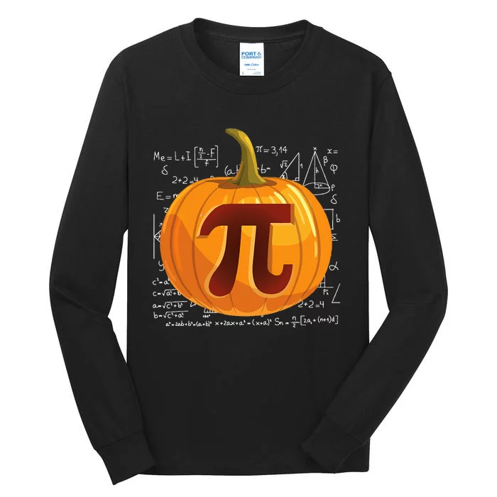 Pumpkin Pie Math Funny Halloween Thanksgiving Pi Day Tall Long Sleeve T-Shirt