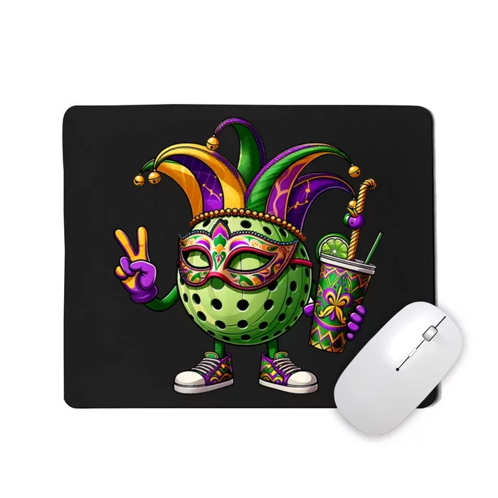 Pickleball Player Mardi Gras Pickleball Mousepad