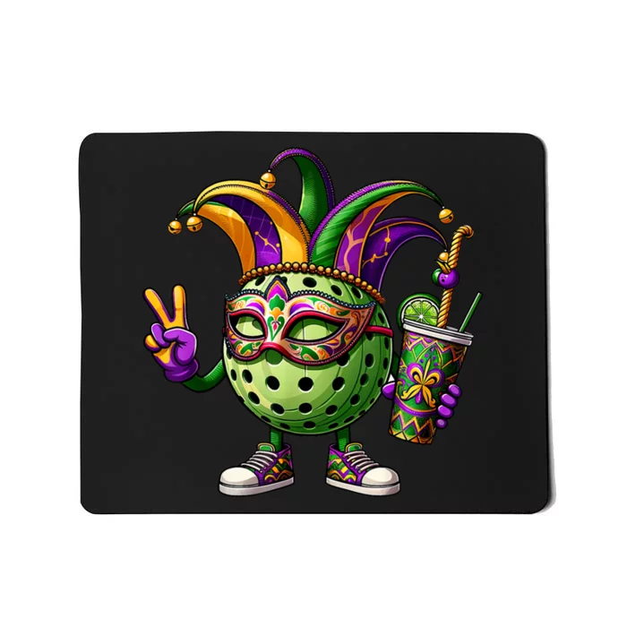 Pickleball Player Mardi Gras Pickleball Mousepad