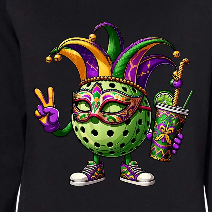 Pickleball Player Mardi Gras Pickleball Womens California Wash Sweatshirt