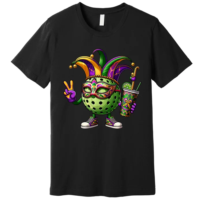 Pickleball Player Mardi Gras Pickleball Premium T-Shirt