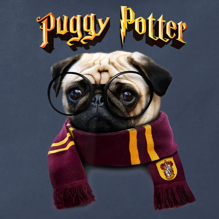 Puggy Potter Magic Wizard Pug Shirts Funny Pug Zip Tote Bag