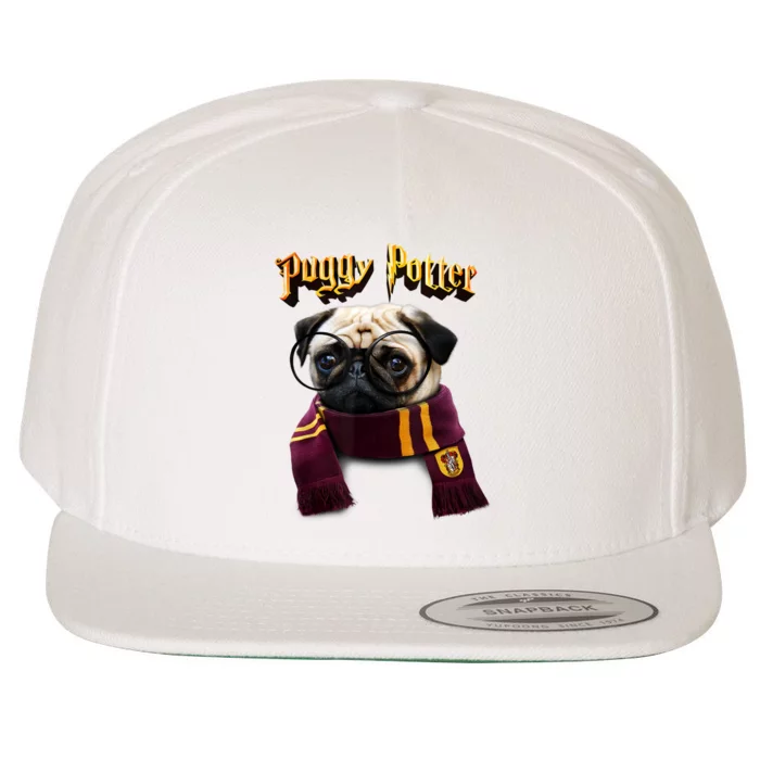 Puggy Potter Magic Wizard Pug Shirts Funny Pug Wool Snapback Cap