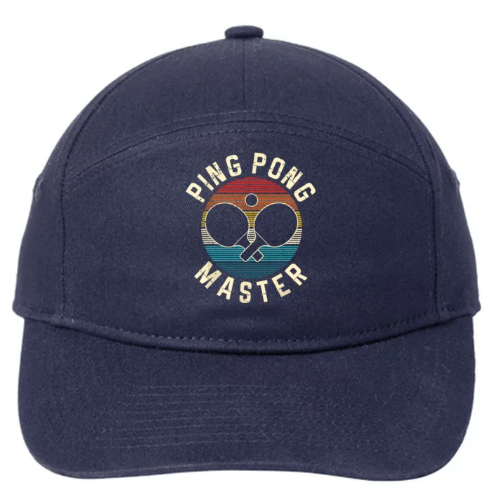 Ping Pong Master Vintage Table Tennis Player Funny Gift 7-Panel Snapback Hat