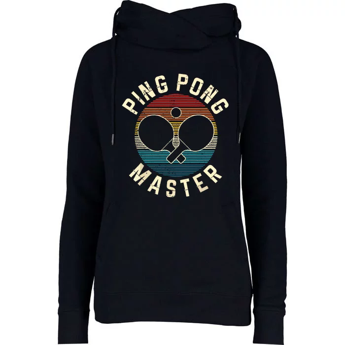 Ping Pong Master Vintage Table Tennis Player Funny Gift Womens Funnel Neck Pullover Hood