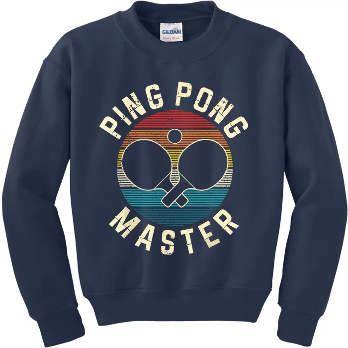 Ping Pong Master Vintage Table Tennis Player Funny Gift Kids Sweatshirt