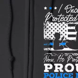 Proud Police Mom Law Enforcement Thin Blue Line Cop Full Zip Hoodie