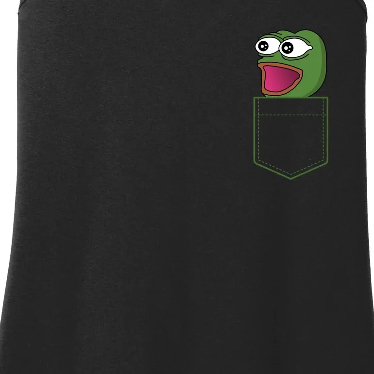 Poggers Pepe Meme Gaming Live Stream Poacket Ladies Essential Tank