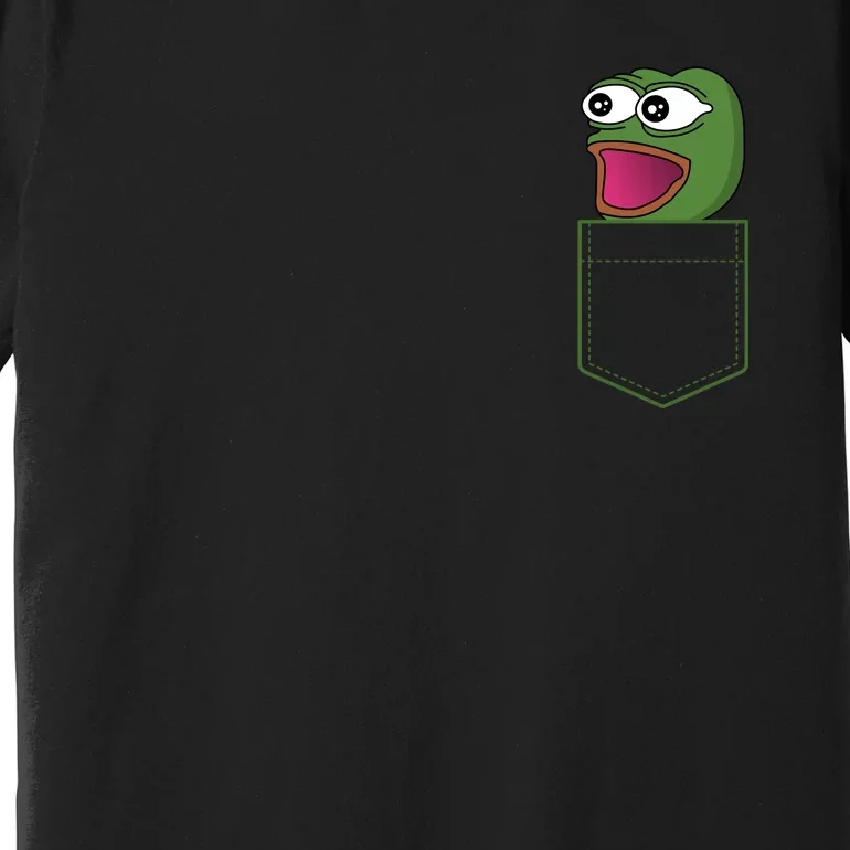 Poggers Pepe Meme Gaming Live Stream Poacket Premium T-Shirt