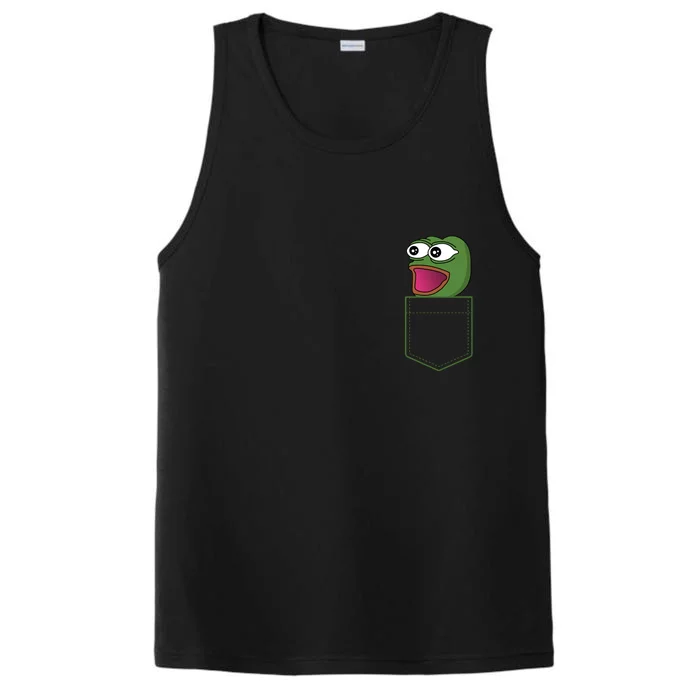 Poggers Pepe Meme Gaming Live Stream Poacket Performance Tank