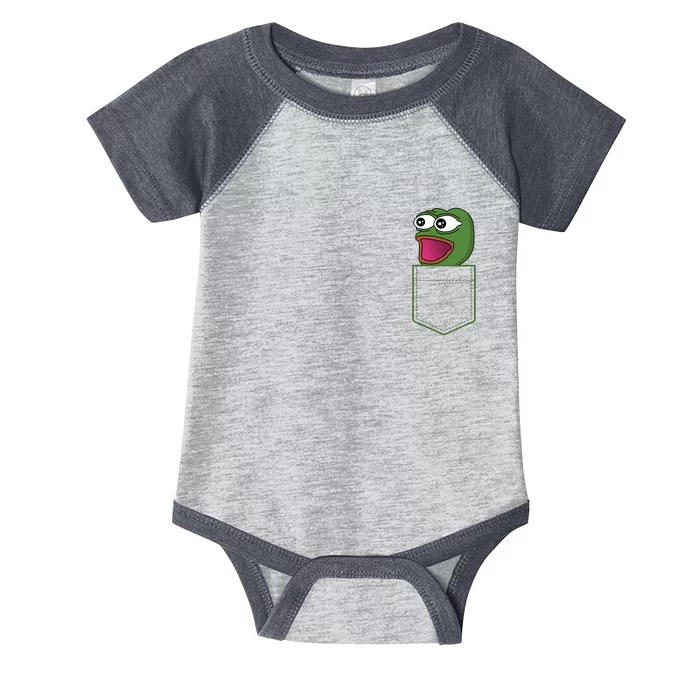 Poggers Pepe Meme Gaming Live Stream Poacket Infant Baby Jersey Bodysuit