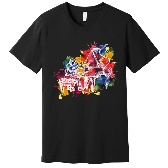 Piano Pianist Musician Gift Instrument Premium T-Shirt