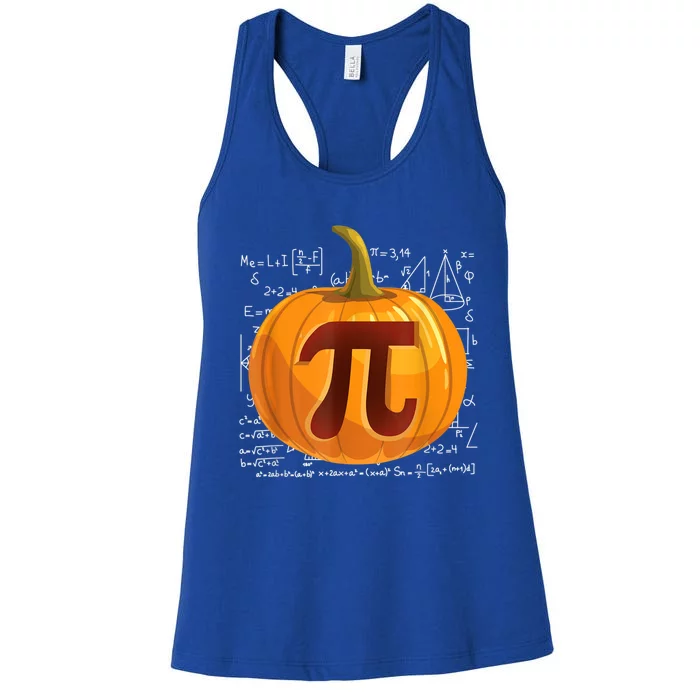 Pumpkin Pie Math Shirt Funny Halloween Thanksgiving Pi Day Women's Racerback Tank