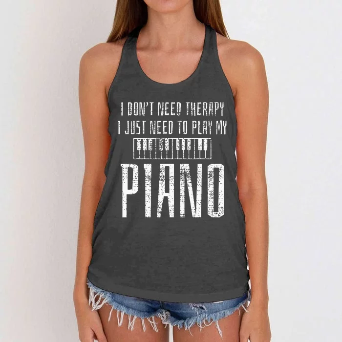 Piano Pianist Music Instrument Teacher Gift Women's Knotted Racerback Tank