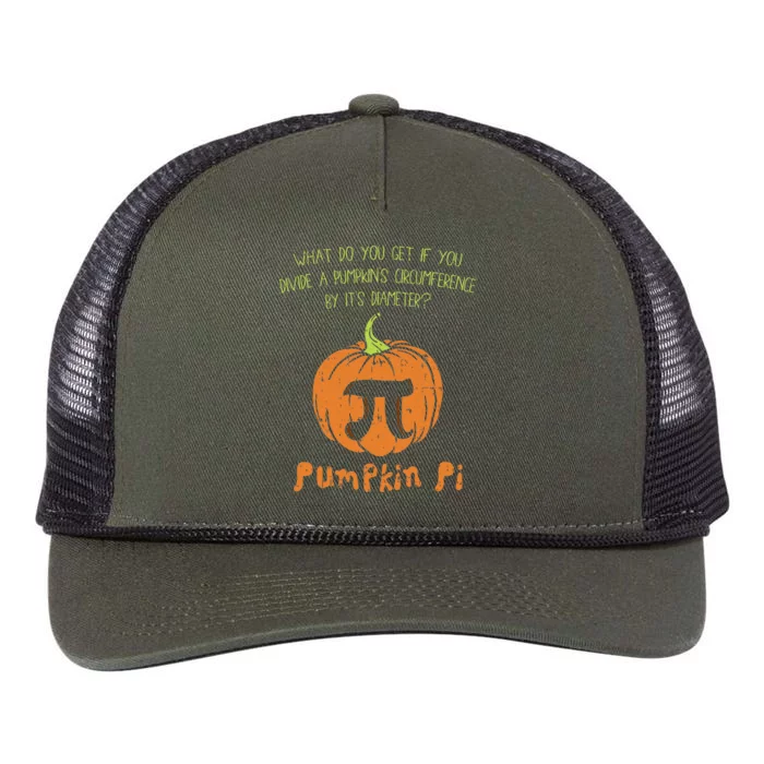 Pumpkin Pie Math Funny Halloween Thanksgiving Pi Day Retro Rope Trucker Hat Cap