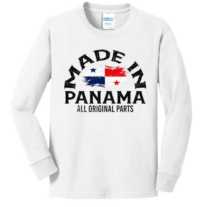 Panama Panamanian Made Flag Kids Long Sleeve Shirt