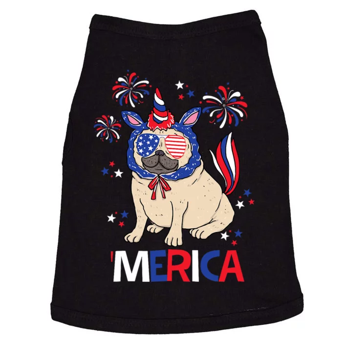 Patriotic Pug Merica 4th July Doggie Tank