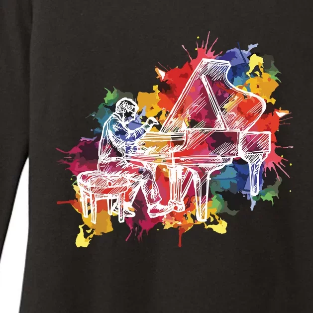 Piano Pianist Musician Gift Instrument Womens CVC Long Sleeve Shirt