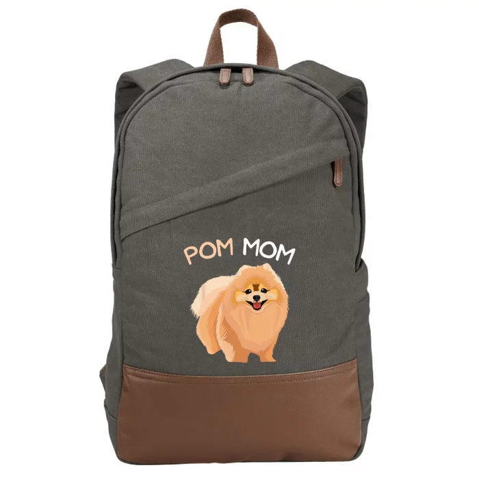 Pomeranian Pom Mom Dog Mama Cotton Canvas Backpack