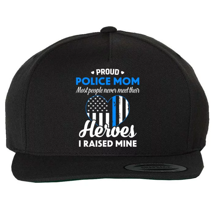 Proud Police Mom Law Enforcement Mother's Day Gift Wool Snapback Cap