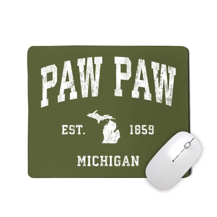 Paw Paw Michigan Mi Vintage Athletic Mousepad