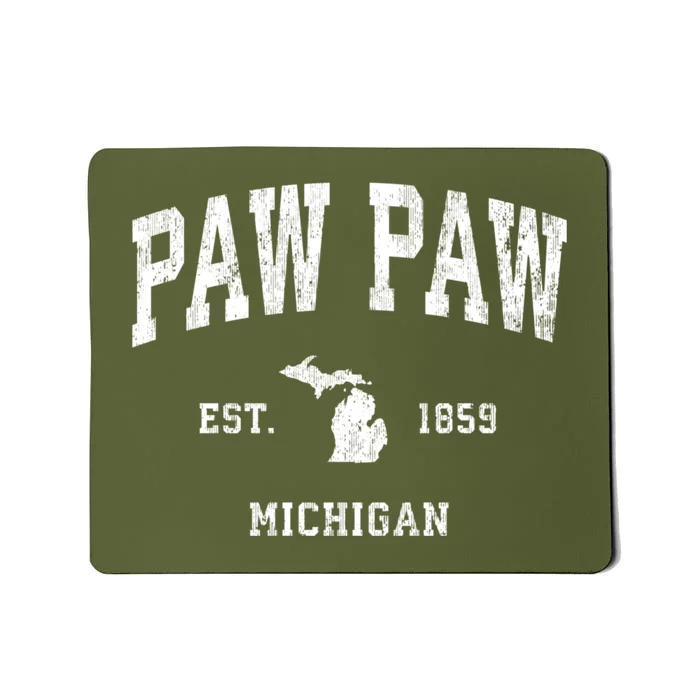 Paw Paw Michigan Mi Vintage Athletic Mousepad