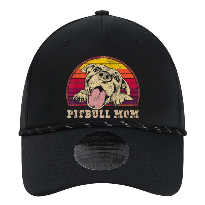 Proud Pitbull Mom Meaningful Gift Pittie Mom Vintage Smiling Pitbull Gift Performance The Dyno Cap