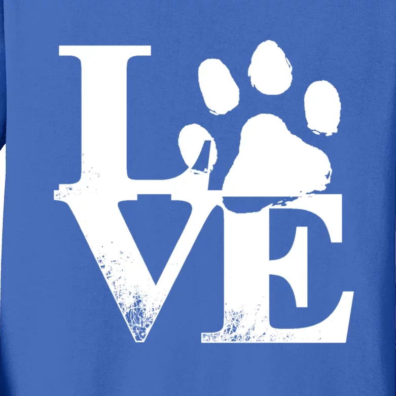 Paw Print Meaningful Gift I Love My Cats And Dogs Gift Kids Long Sleeve Shirt