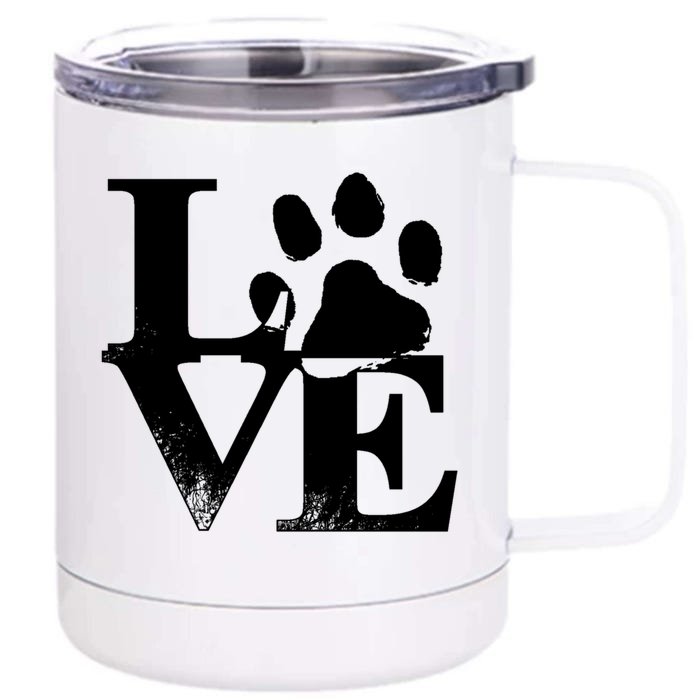 Paw Print Meaningful Gift I Love My Cats And Dogs Gift Front & Back 12oz Stainless Steel Tumbler Cup