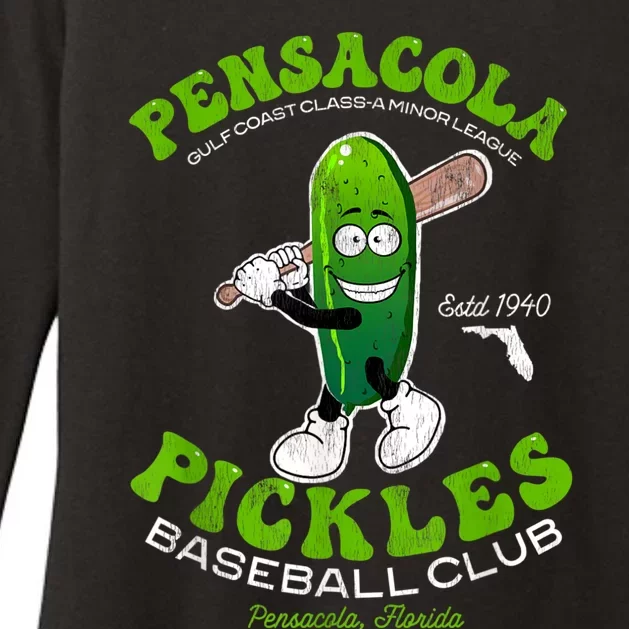 Pensacola Pickles Minor League Retro Baseball Team Womens CVC Long Sleeve Shirt