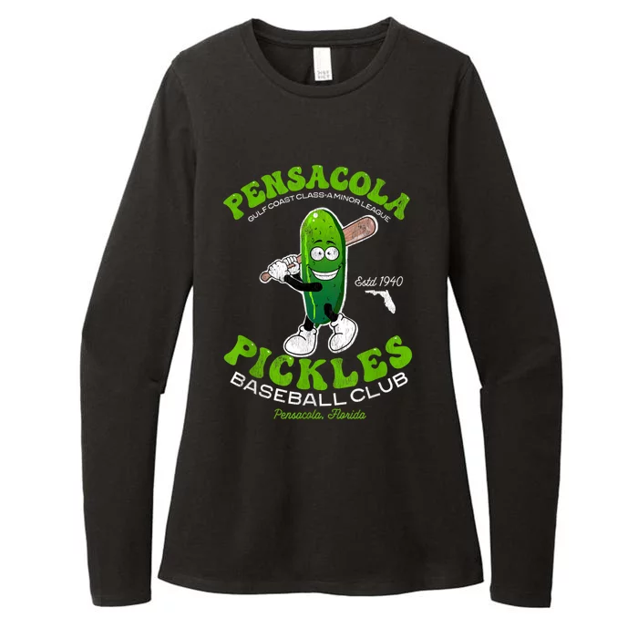 Pensacola Pickles Minor League Retro Baseball Team Womens CVC Long Sleeve Shirt