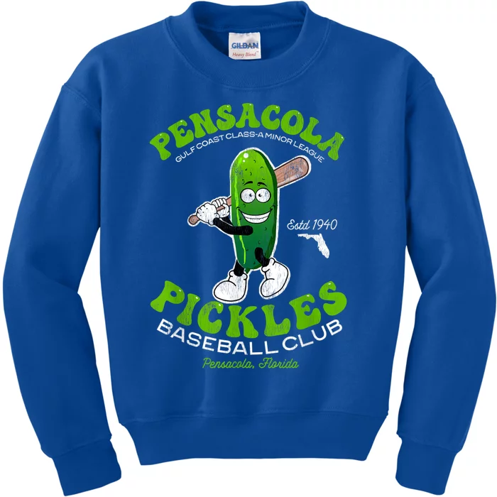 Pensacola Pickles Minor League Retro Baseball Team Kids Sweatshirt