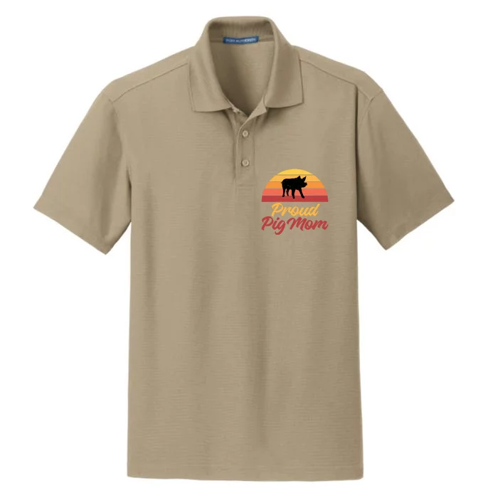 Proud Pig Mom Pig Owner Pig Farmer Pig Mother Gift Dry Zone Grid Performance Polo