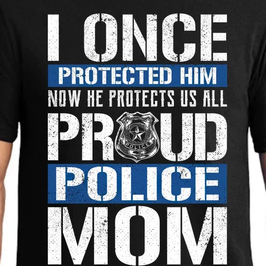 Proud Police Mom Gift Support Police Son Pajama Set