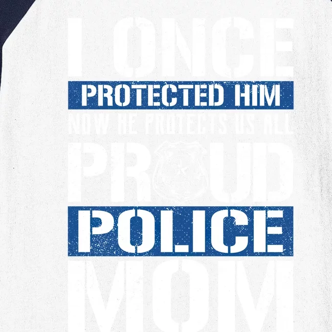 Proud Police Mom Gift Support Police Son Baseball Sleeve Shirt