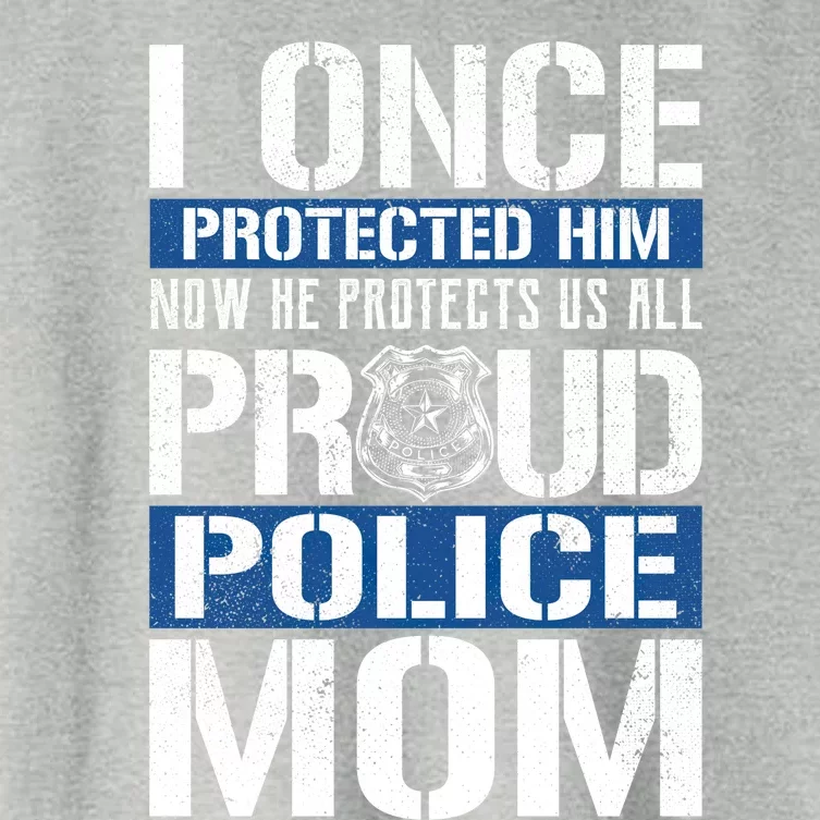 Proud Police Mom Gift Support Police Son Women's Crop Top Tee