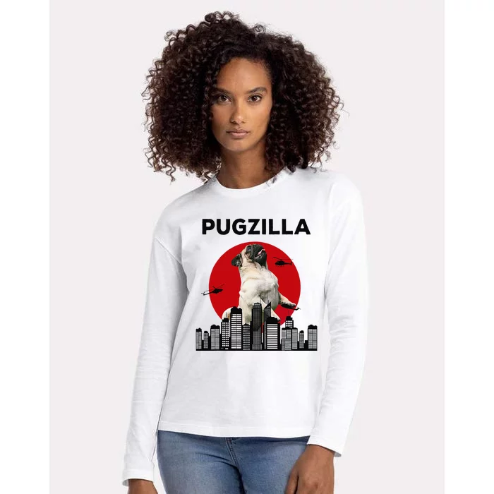 Pugzilla Pug mom Pug dad pug lover pug funny animal lover Womens Cotton Relaxed Long Sleeve T-Shirt