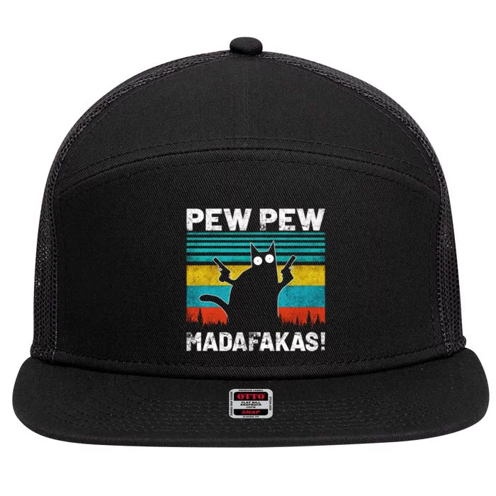 PEW PEW MADAFAKAS 7 Panel Mesh Trucker Snapback Hat