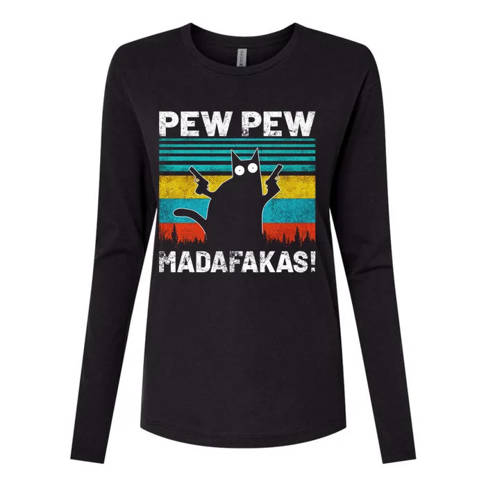 PEW PEW MADAFAKAS Womens Cotton Relaxed Long Sleeve T-Shirt