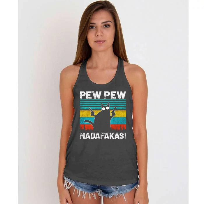 PEW PEW MADAFAKAS Women's Knotted Racerback Tank