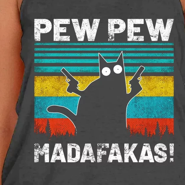 PEW PEW MADAFAKAS Women's Knotted Racerback Tank