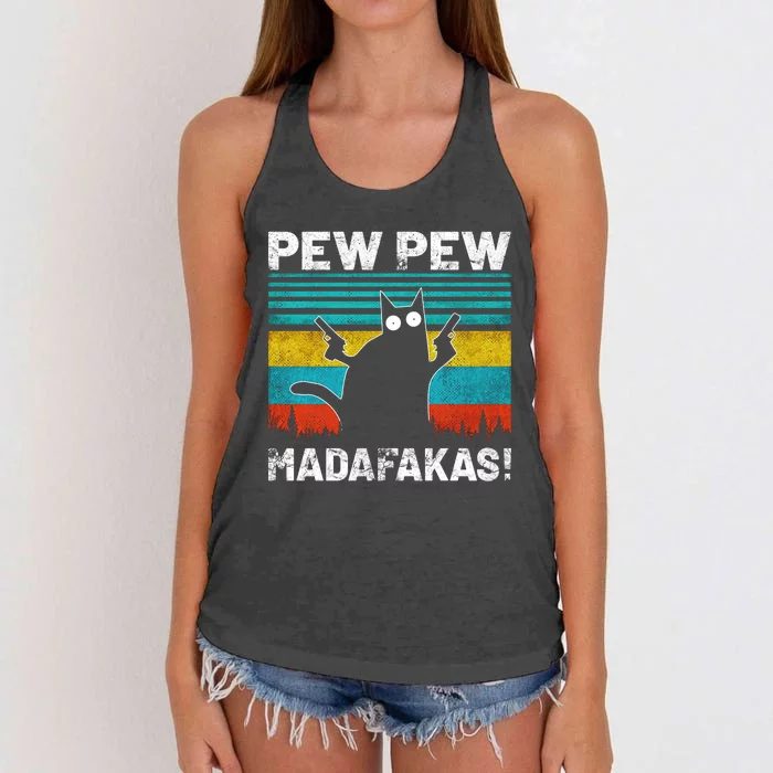 PEW PEW MADAFAKAS Women's Knotted Racerback Tank