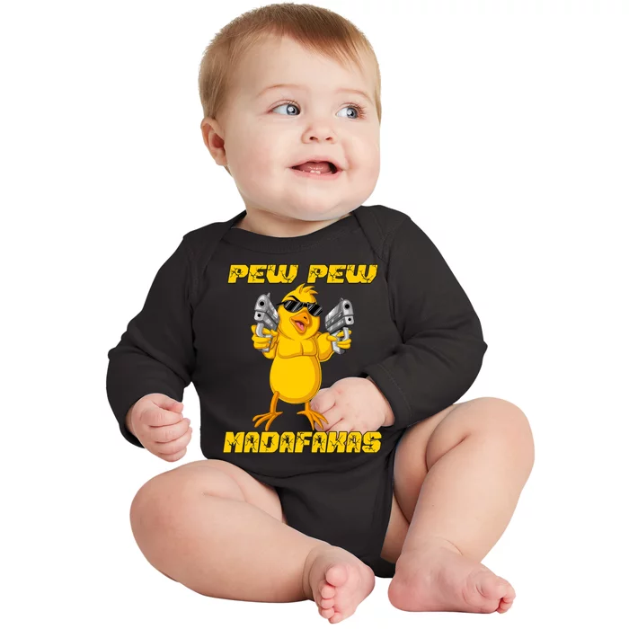 Pew Pew Madafakas Baby Long Sleeve Bodysuit