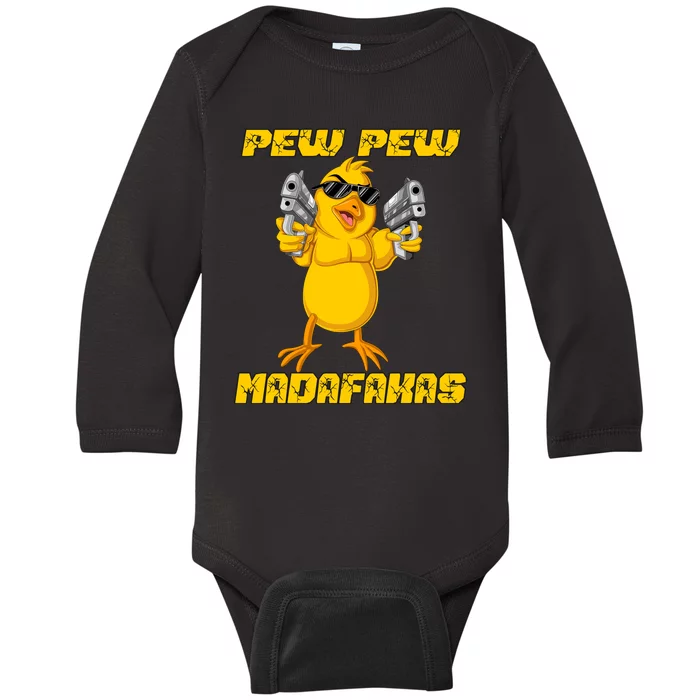 Pew Pew Madafakas Baby Long Sleeve Bodysuit