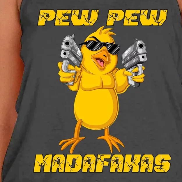 Pew Pew Madafakas Women's Knotted Racerback Tank