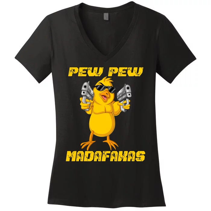 Pew Pew Madafakas Women's V-Neck T-Shirt