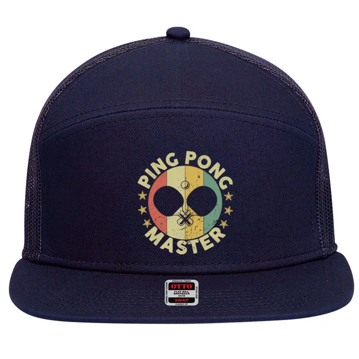 Ping Pong Master Champion Table Tennis Coach Paddle Player 7 Panel Mesh Trucker Snapback Hat