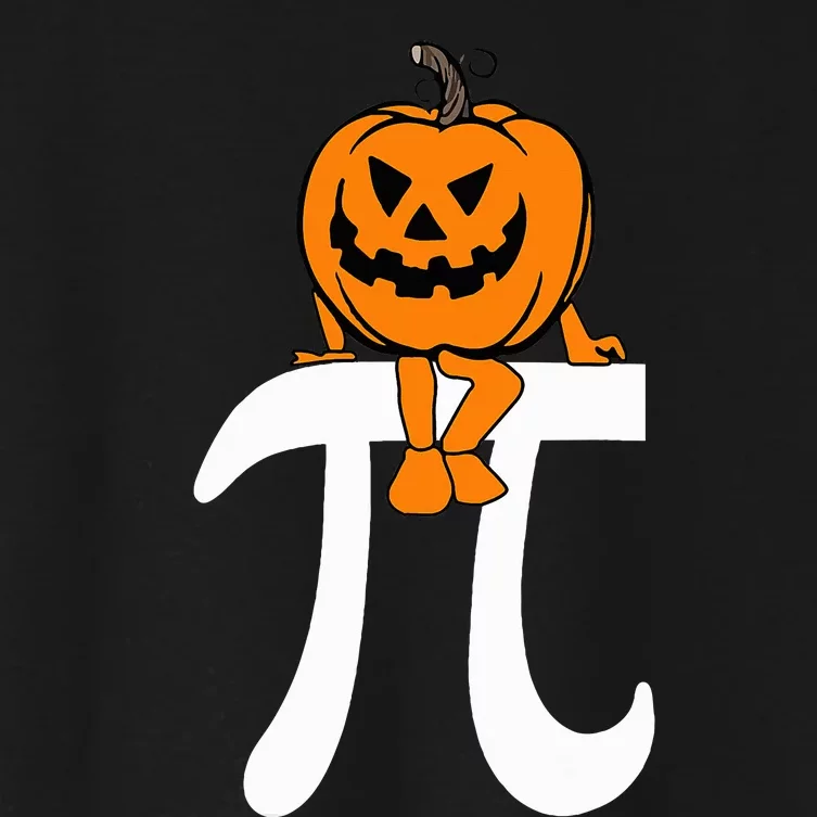 Pumpkin Pie Math Funny Halloween Thanksgiving Pi Day Women's Crop Top Tee