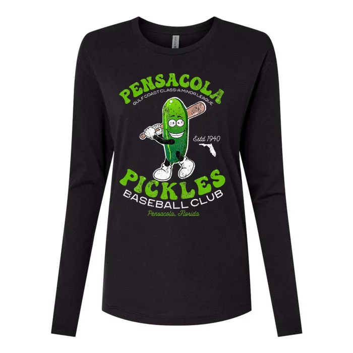 Pensacola Pickles Minor League Retro Baseball Team Womens Cotton Relaxed Long Sleeve T-Shirt