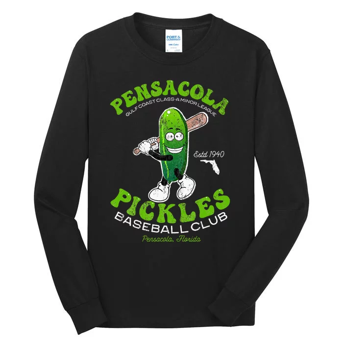 Pensacola Pickles Minor League Retro Baseball Team Tall Long Sleeve T-Shirt